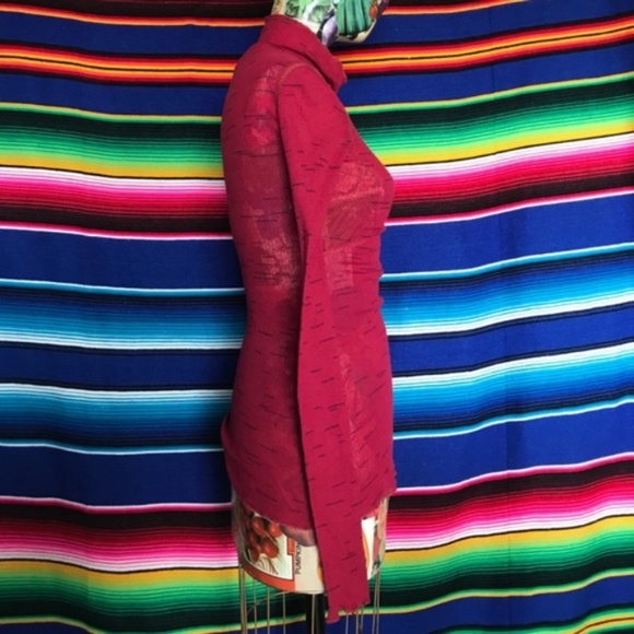 FP Free People Ribbed Mock Neck Top Lace Marled Layer - Picture 3 of 7